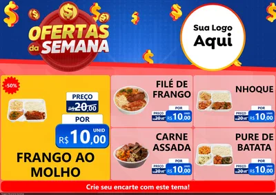 Modelo de Encarte para Encarte A4 Horizontal com o tema Ofertas Da Semana para Restaurante