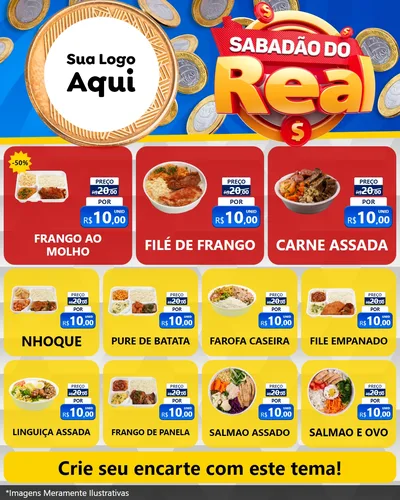 Modelo de Rede Social para Feed Instagram com o tema Sabadão do Real para Restaurante