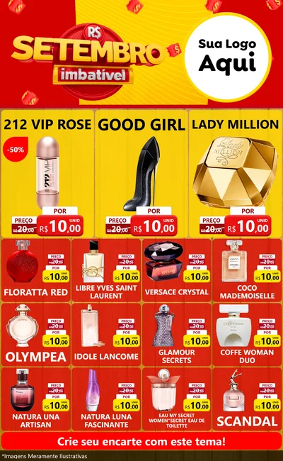 Modelo de Encarte para Encarte Grande com o tema Setembro Imbatível para Perfumes