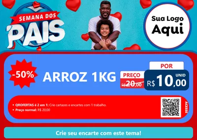 Modelo de Cartaz para Cartaz A4 Horizontal com o tema Semana Dos Pais para Supermercado