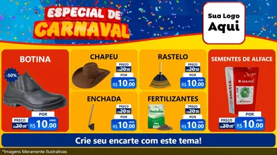 Modelo de TV para TV Horizontal com o tema Especial de Carnaval para Agropecuária
