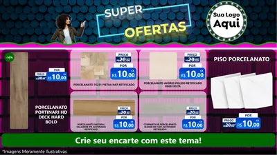 Modelo de TV para TV Horizontal com o tema Super Ofertas para Pisos e revestimentos