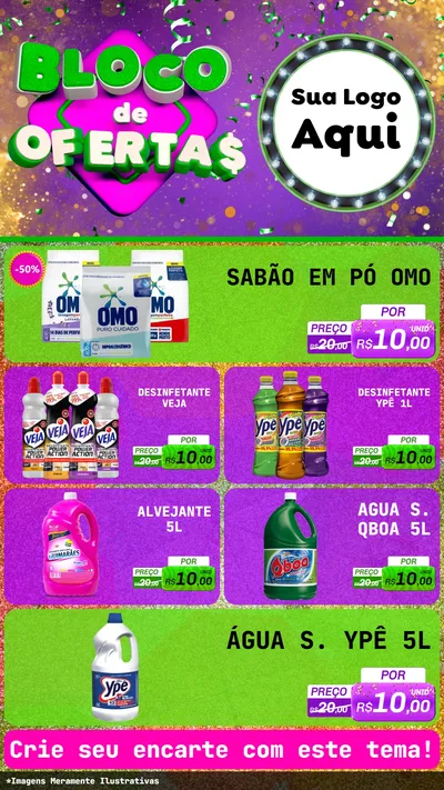 Modelo de TV para TV Vertical com o tema Bloco de Ofertas para Produtos de Limpeza