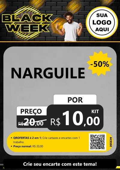 Modelo de Cartaz para Cartaz A4 Vertical com o tema Black Week para Tabacaria