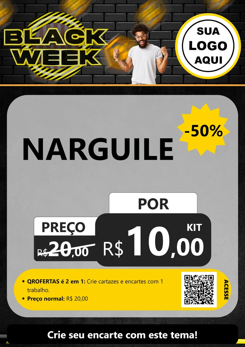 Modelo de Cartaz para Cartaz A4 Vertical com o tema Black Week para Tabacaria