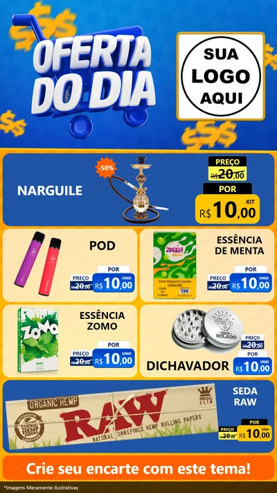 Modelo de TV para TV Vertical com o tema Oferta do Dia para Tabacaria