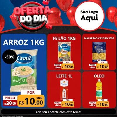Modelo de Rede Social para Feed Facebook com o tema Oferta do Dia para Supermercado