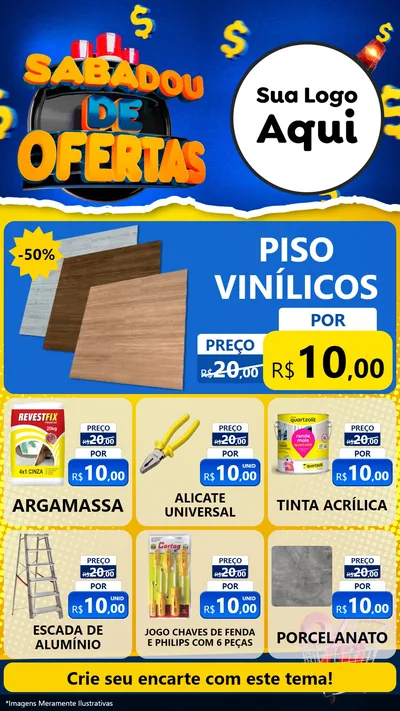 Modelo de Rede Social para Stories com o tema Sabadou de Ofertas para Material para Construção