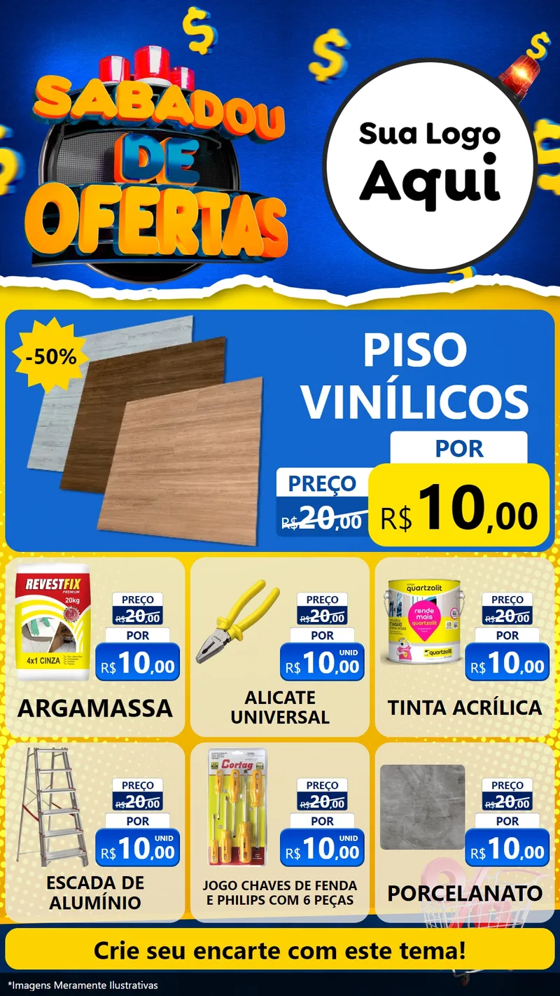 Modelo de Rede Social para Stories com o tema Sabadou de Ofertas para Material para Construção