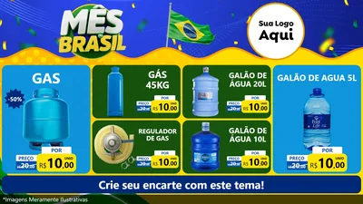 Modelo de TV para TV Horizontal com o tema Mês do Brasil para Água e gás