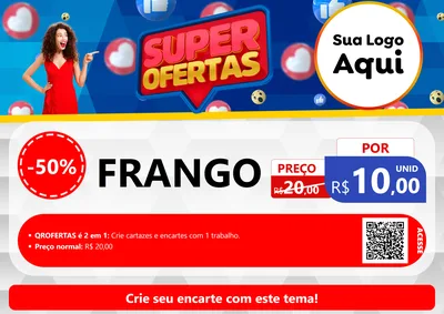 Modelo de Cartaz para Cartaz A4 Horizontal com o tema Super Ofertas para Assados