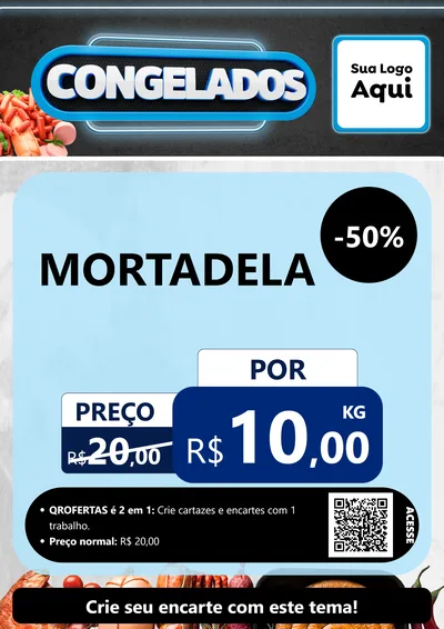 Modelo de Cartaz para Cartaz A4 Vertical com o tema Congelados para Frios e Laticínios