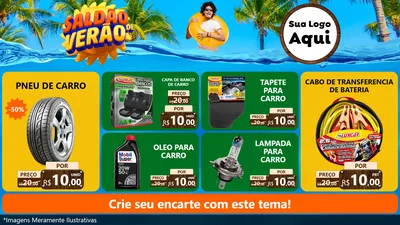 Modelo de TV para TV Horizontal com o tema Saldão de Verão para Auto peças