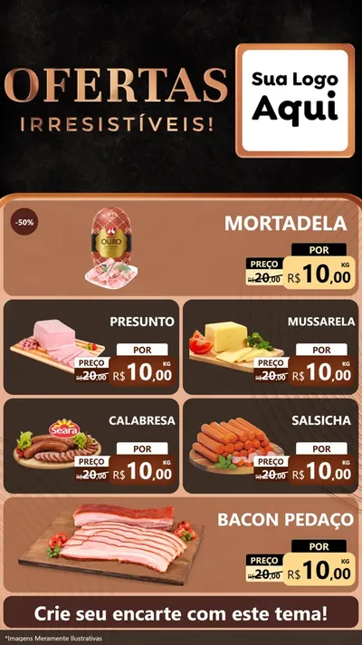 Modelo de TV para TV Vertical com o tema Ofertas Irresistíveis! para Frios e Laticínios