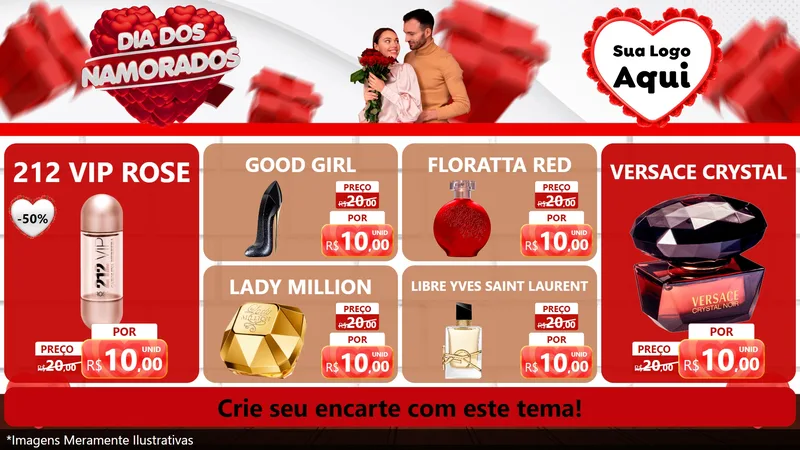 Modelo de TV para TV Horizontal com o tema Dia dos Namorados para Perfumes