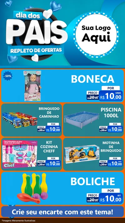 Modelo de TV para TV Vertical com o tema Dia Dos Pais Repleto de Ofertas para Brinquedos