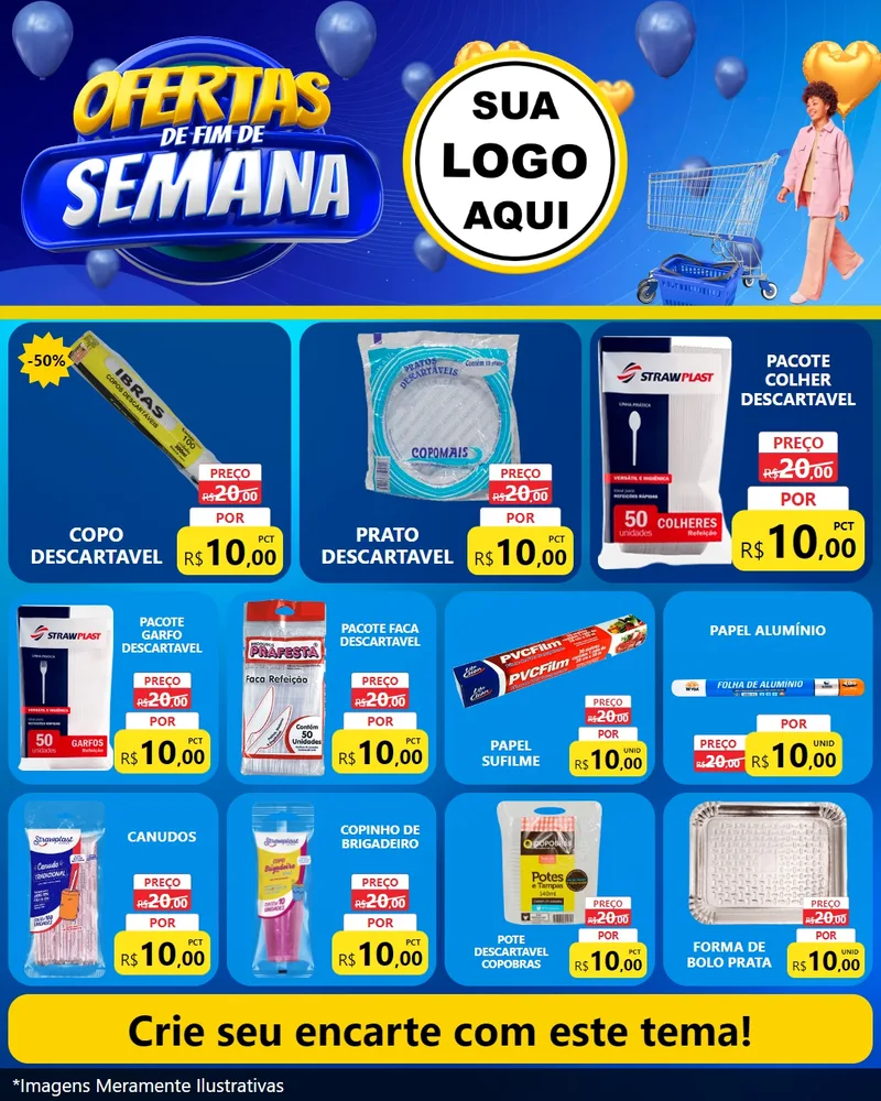 Modelo de Rede Social para Feed Instagram com o tema Ofertas de Fim de Semana para Embalagens