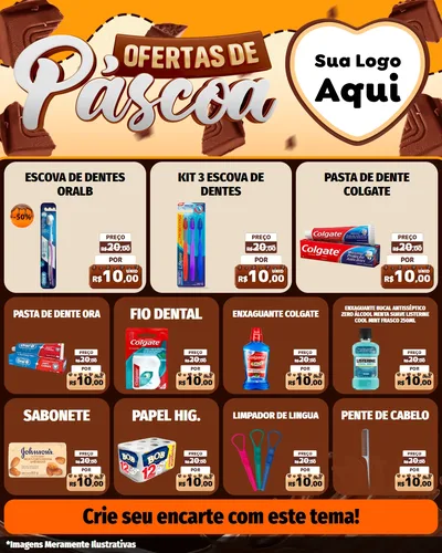 Modelo de Rede Social para Feed Instagram com o tema Ofertas de Páscoa para Higiene Pessoal