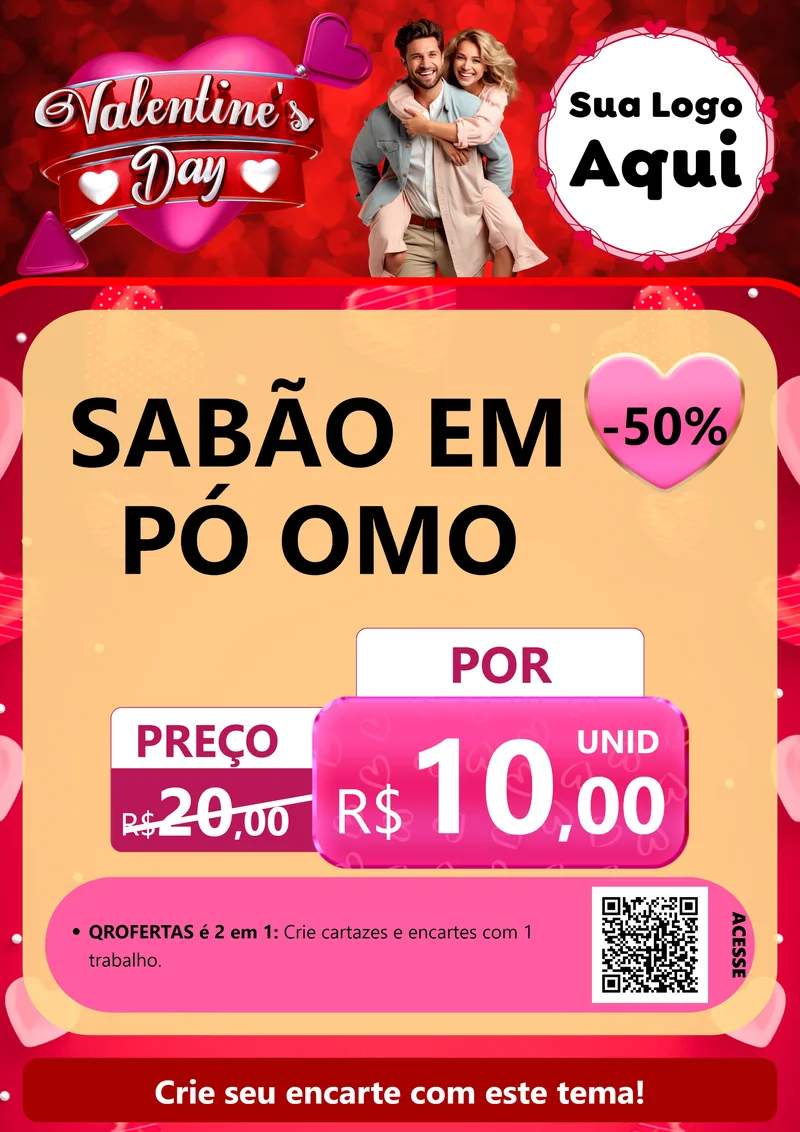 Modelo de Cartaz para Cartaz A4 Vertical com o tema Valentine's Day para Produtos de Limpeza