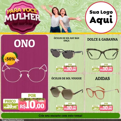 Modelo de Rede Social para Feed Facebook com o tema Para Você Mulher para Óticas