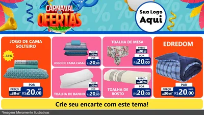 Modelo de TV para TV Horizontal com o tema Carnaval de Ofertas para Cama, Mesa e Banho