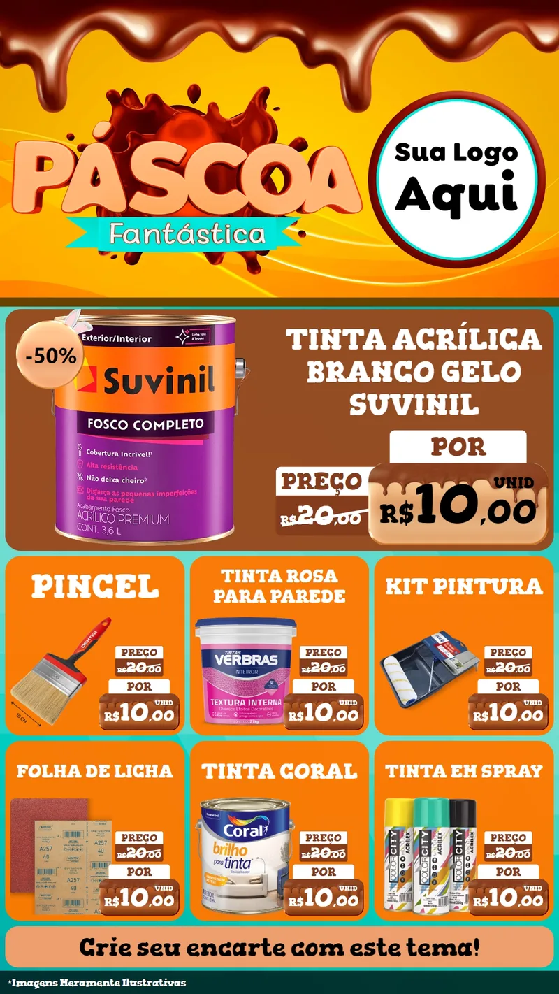 Modelo de Rede Social para Stories com o tema Páscoa Fantástica para Tintas e Ferramentas