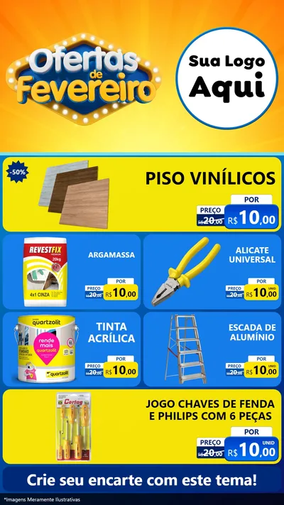 Modelo de TV para TV Vertical com o tema Ofertas de Fevereiro para Material para Construção