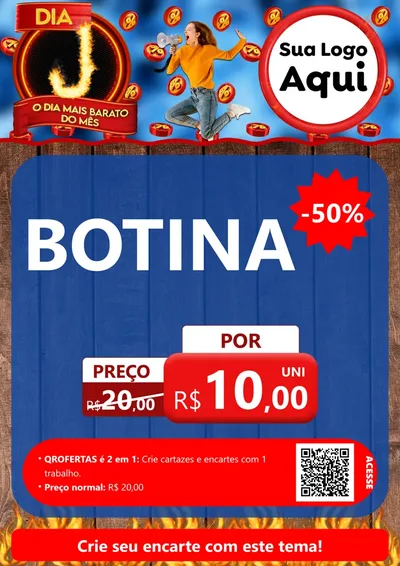 Modelo de Cartaz para Cartaz A4 Vertical com o tema Dia J - O Dia Mais Barato Do Mês para Agropecuária