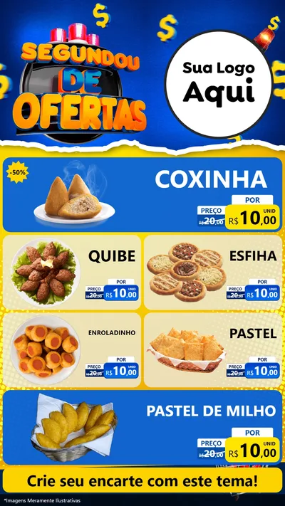 Modelo de TV para TV Vertical com o tema Segundou de Ofertas para Salgadaria