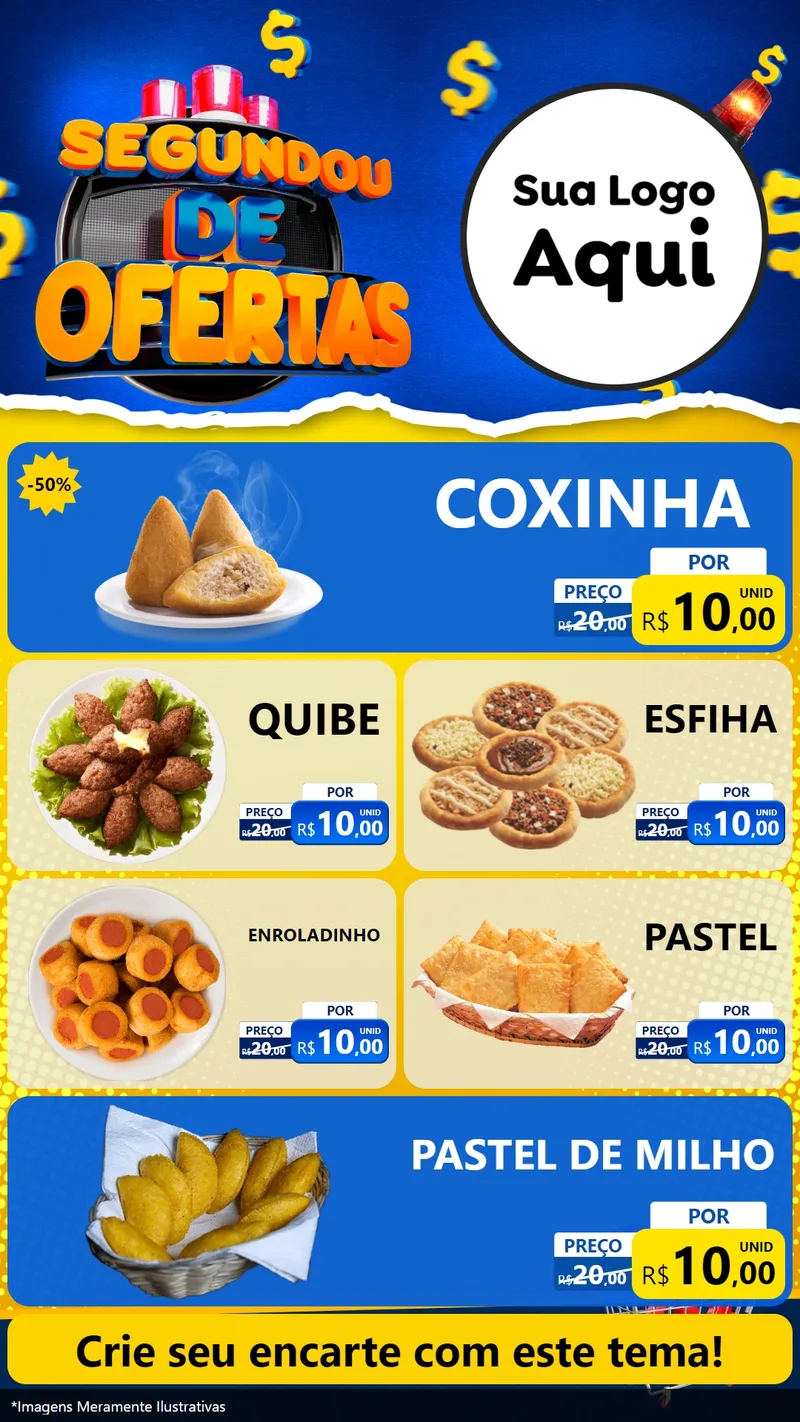 Modelo de TV para TV Vertical com o tema Segundou de Ofertas para Salgadaria