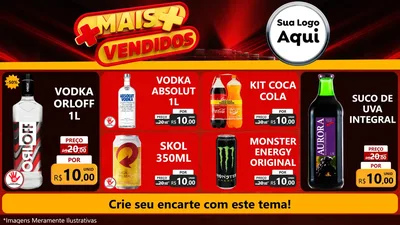 Modelo de TV para TV Horizontal com o tema Mais Vendidos para Distribuidora de bebidas
