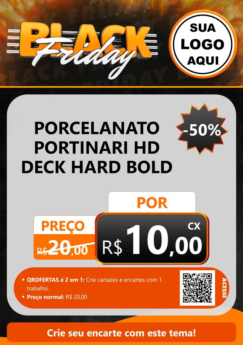 Modelo de Cartaz para Cartaz A4 Vertical com o tema Black Friday para Pisos e revestimentos