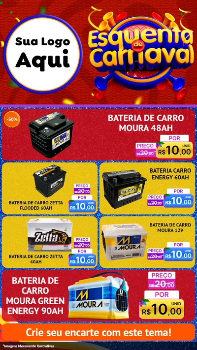 Modelo de TV para TV Vertical com o tema Esquenta de Carnaval para Baterias Elétricas