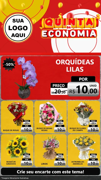 Modelo de Rede Social para Stories com o tema Quinta da Economia para Floricultura e jardim