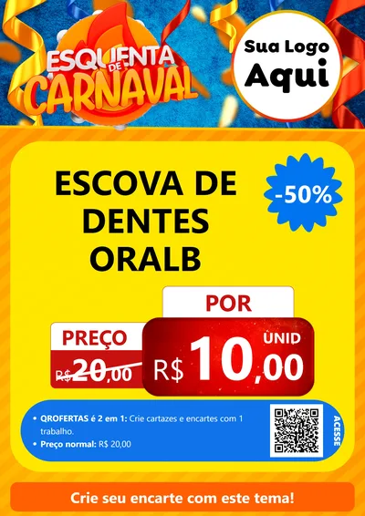 Modelo de Cartaz para Cartaz A4 Vertical com o tema Esquenta de Carnaval para Higiene Pessoal