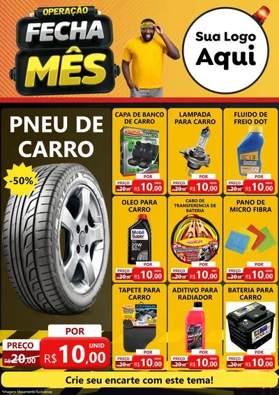 Modelo de Encarte para Encarte A4 Vertical com o tema Operação Fecha Mês para Auto peças