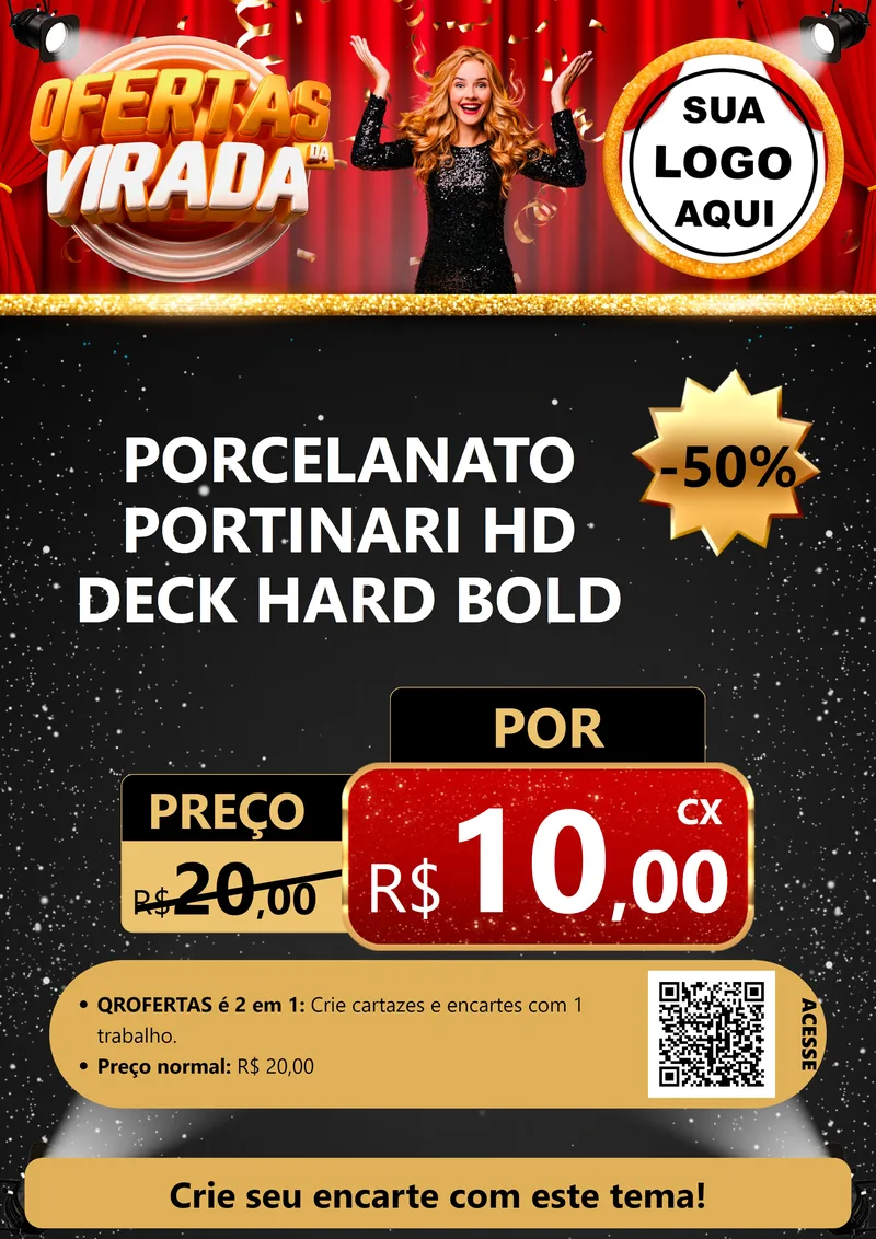 Modelo de Cartaz para Cartaz A4 Vertical com o tema Ofertas da Virada para Pisos e revestimentos