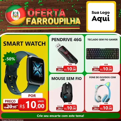 Modelo de Rede Social para Feed Facebook com o tema Oferta Farroupilha para Informática