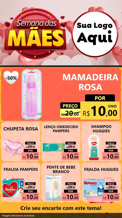 Modelo de Rede Social para Stories com o tema Semana das Mães para Bebês