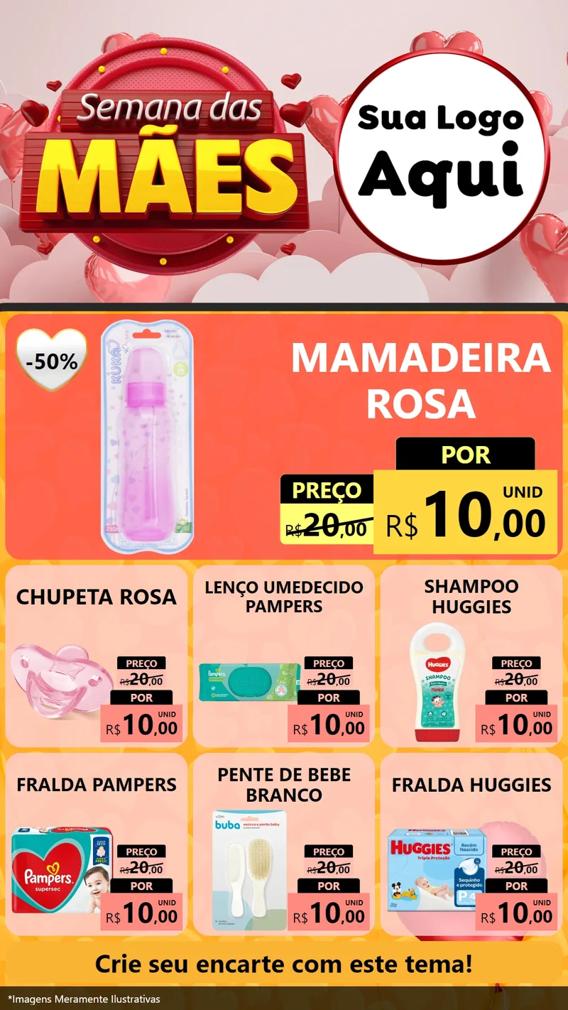 Modelo de Rede Social para Stories com o tema Semana das Mães para Bebês