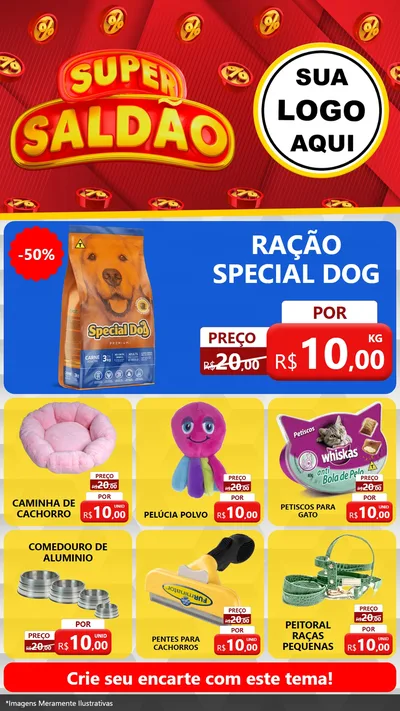 Modelo de Rede Social para Stories com o tema Super Saldão para Pet Shop