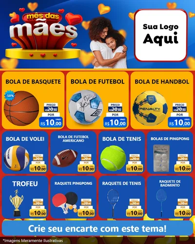Modelo de Rede Social para Feed Instagram com o tema Mês das Mães para Artigos Esportivos