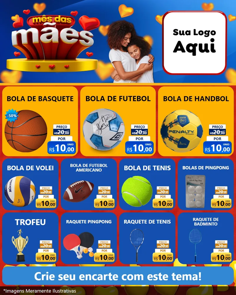 Modelo de Rede Social para Feed Instagram com o tema Mês das Mães para Artigos Esportivos