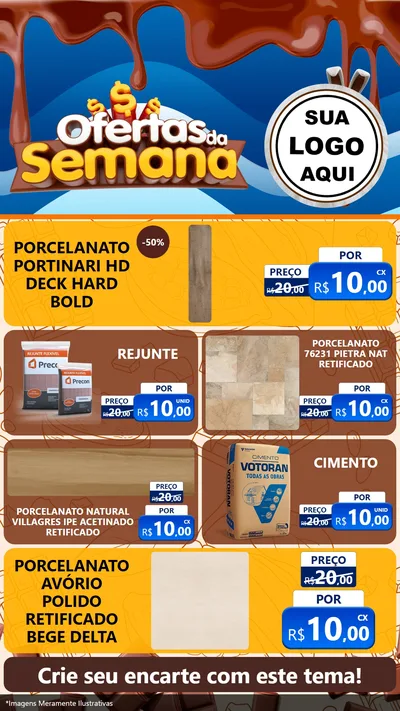 Modelo de TV para TV Vertical com o tema Ofertas da Semana - Páscoa para Pisos e revestimentos