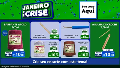 Modelo de TV para TV Horizontal com o tema Janeiro Sem Crise para Armarinho e Aviamentos