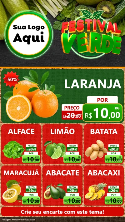 Modelo de Rede Social para Stories com o tema Festival Verde para Hortifrúti