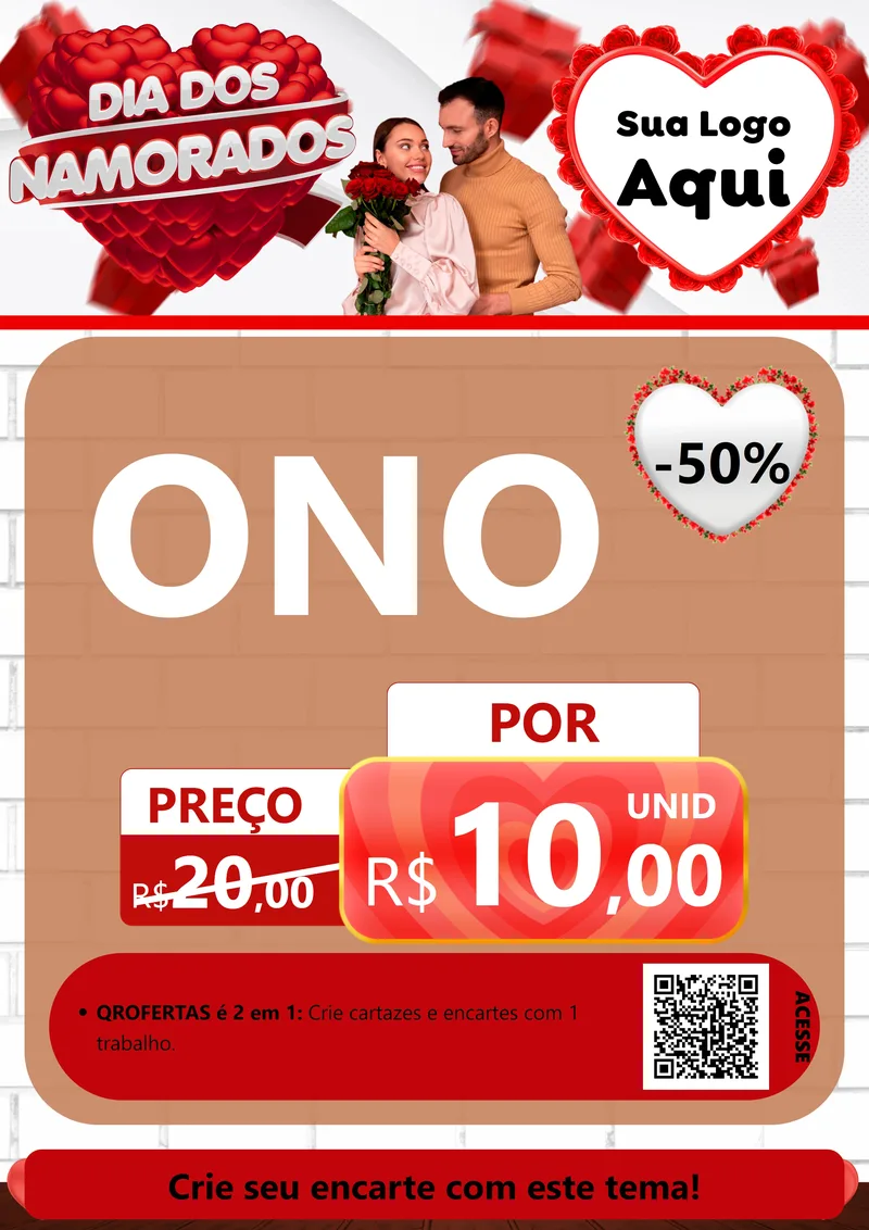 Modelo de Cartaz para Cartaz A4 Vertical com o tema Dia dos Namorados para Óticas