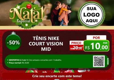 Modelo de Cartaz para Cartaz A4 Horizontal com o tema Natal Especial para Calçados