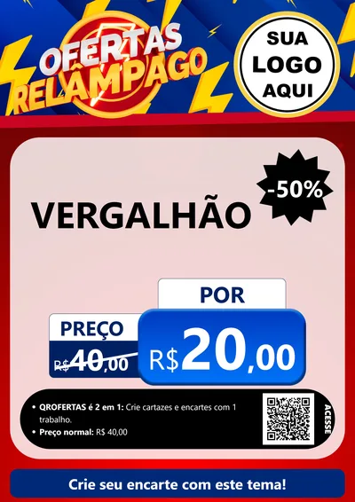 Modelo de Cartaz para Cartaz A4 Vertical com o tema Ofertas Relâmpago para Ferragens