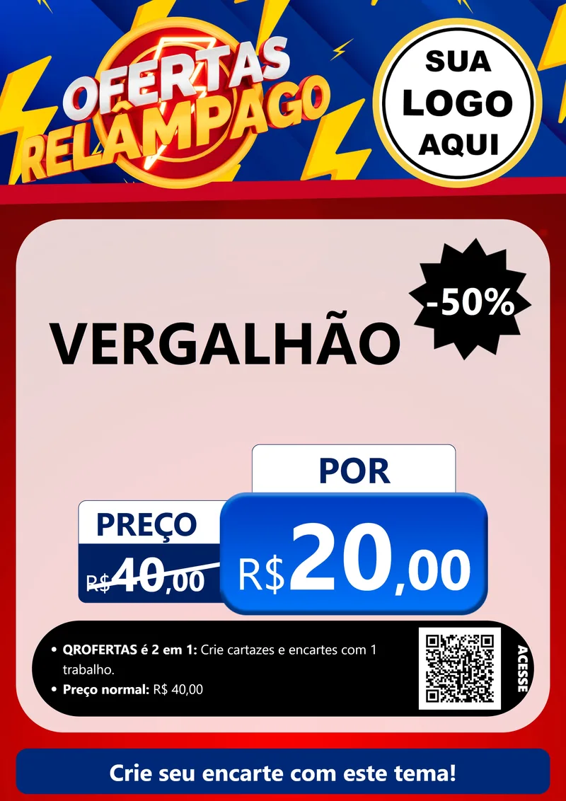 Modelo de Cartaz para Cartaz A4 Vertical com o tema Ofertas Relâmpago para Ferragens